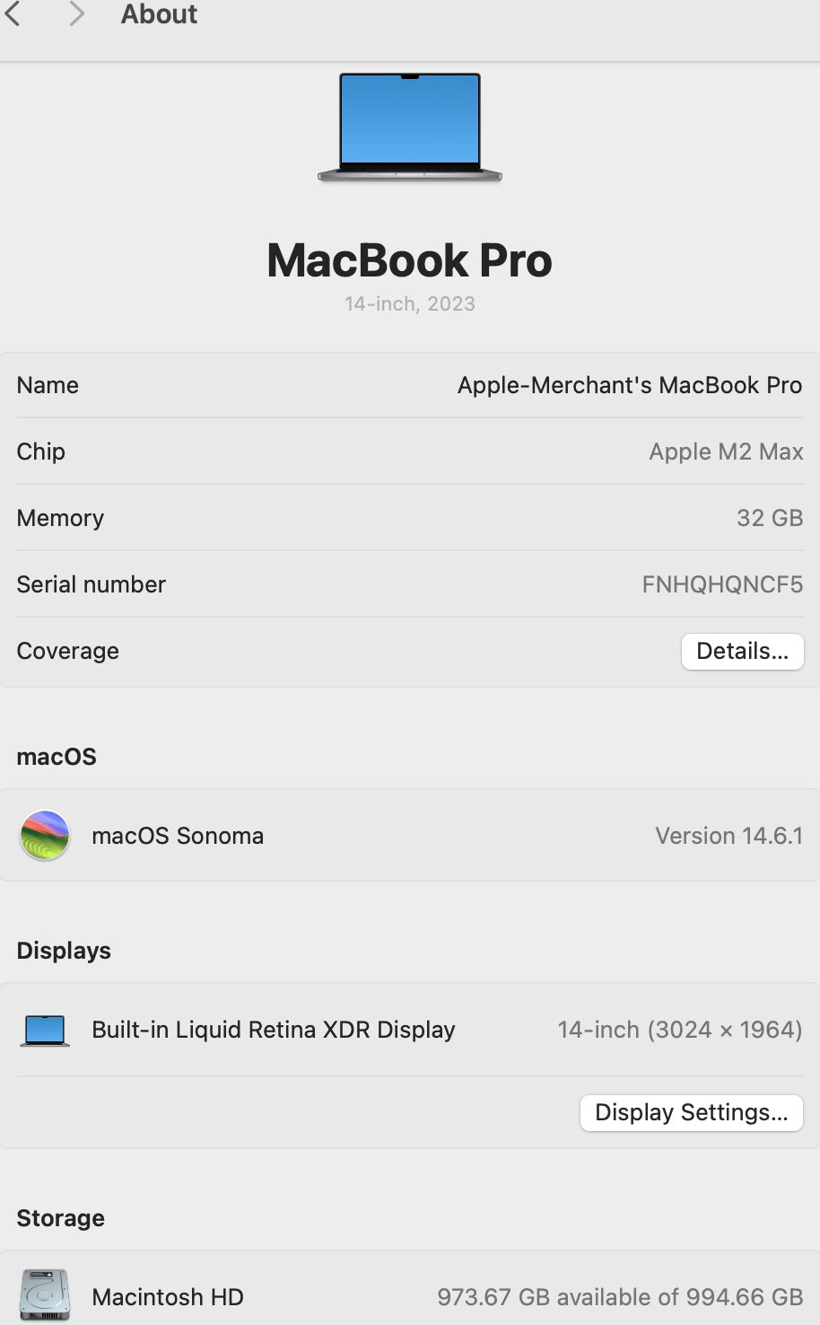 MacBook Pro 14-inch With M2 Max Chip 1TB - Space Grey (Pre-owned)