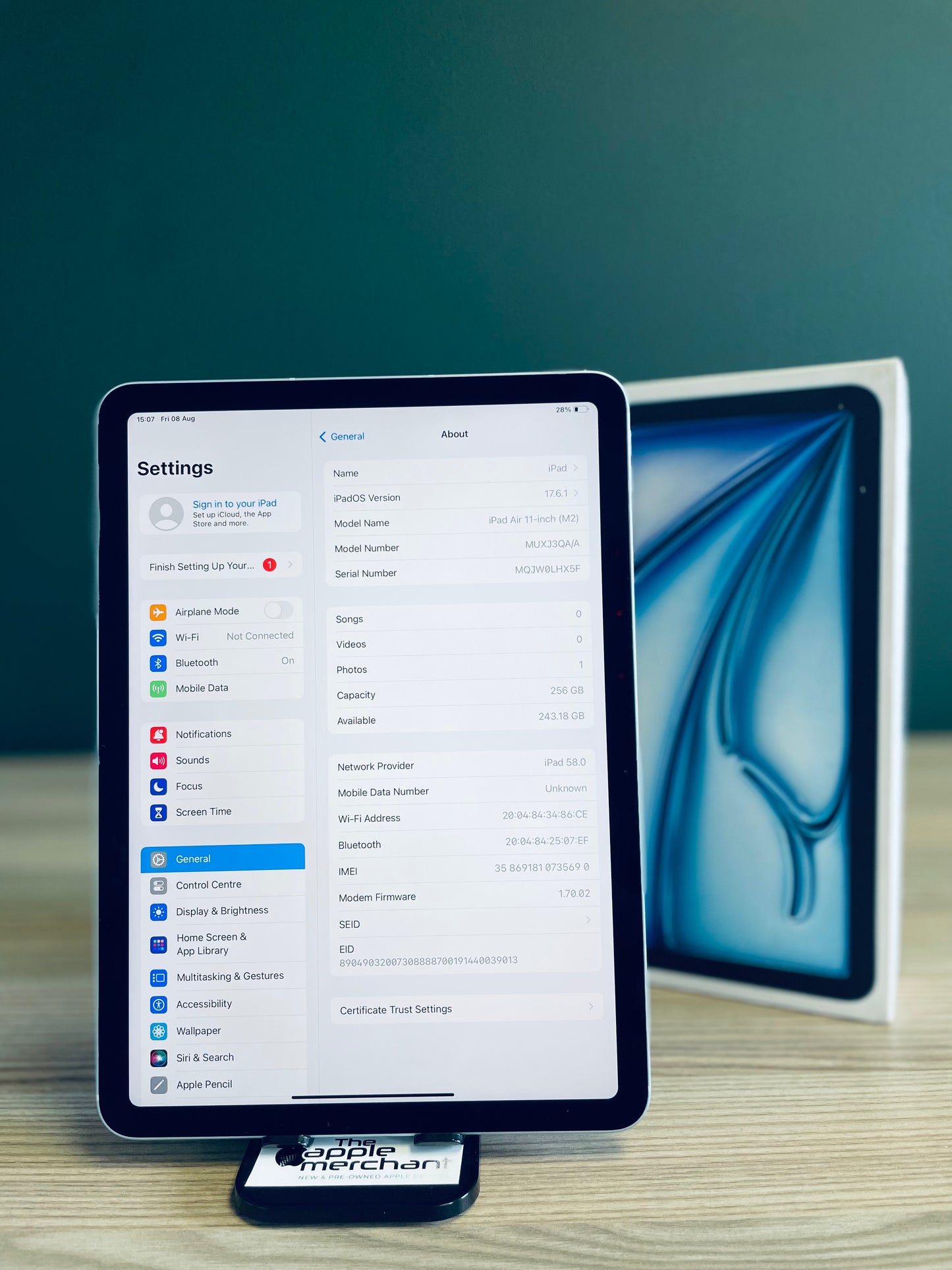 iPad Air 11-inch M2 | Wi-Fi + Cellular | 256gb - Blue (Pre-owned)