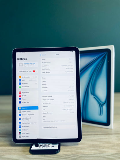iPad Air 11-inch M2 | Wi-Fi + Cellular | 256gb - Blue (Pre-owned)