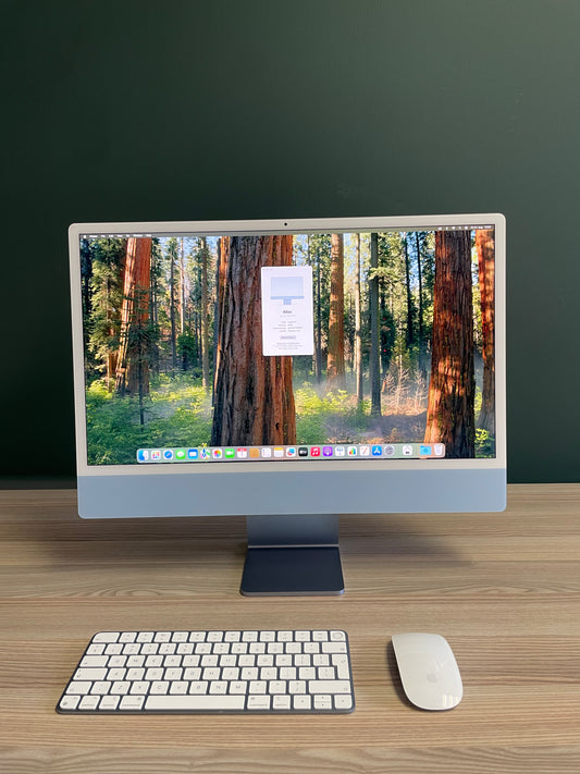 iMac 24-inch M1 Chip | 8-Core CPU, 8-Core GPU | 256GB - Blue (Pre-owned)