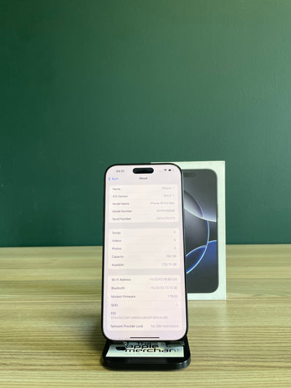 iPhone 16 Pro Max 256GB - Black Titanium (Pre-owned)