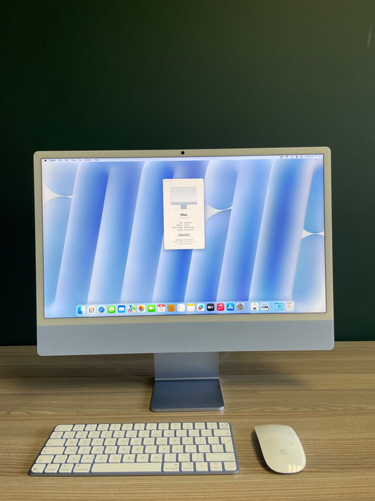 iMac 24-inch M4 Chip | 10-Core CPU, 10-Core GPU | 256GB | 16GB - Blue (Pre-owned)