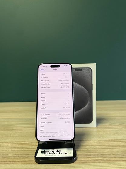 iPhone 15 Pro Max 512GB - Black Titanium (Pre-owned)