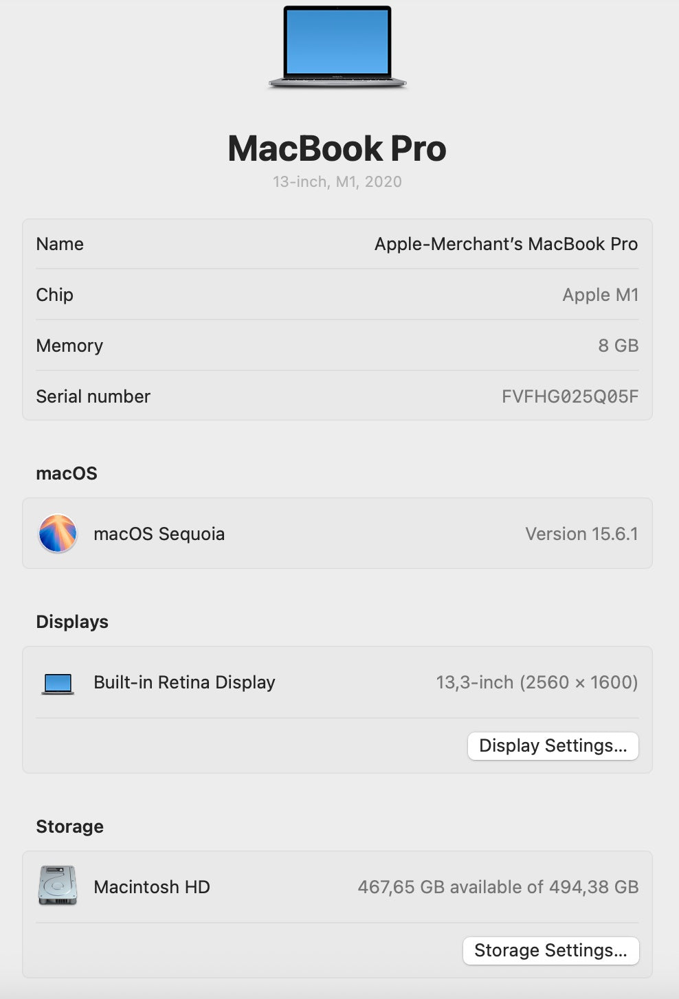 MacBook Pro M1 512GB - Space Grey (Pre-owned)